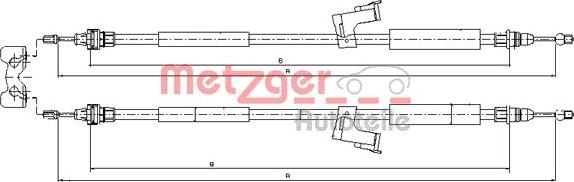 Metzger 10.8225 - Cable de accionamiento, freno de estacionamiento parts5.com