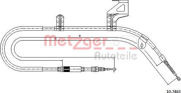 Metzger 10.7483 - Cable, parking brake parts5.com