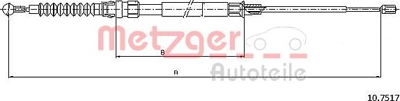 Metzger 10.7517 - Cable de accionamiento, freno de estacionamiento parts5.com