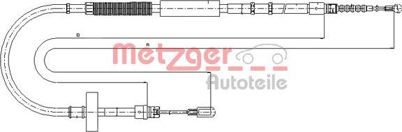 Metzger 10.7537 - Cięgło, hamulec postojowy parts5.com