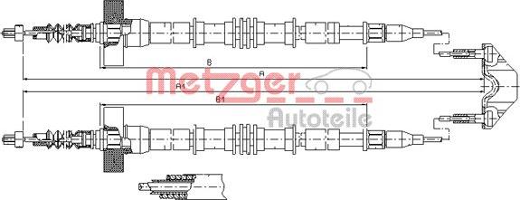 Metzger 11.5861 - Cablu, frana de parcare parts5.com