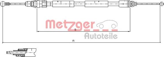 Metzger 11.6808 - Żażné lanko parkovacej brzdy parts5.com