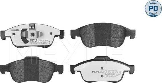 Meyle 025 249 1418/PD - Komplet zavornih oblog, ploscne (kolutne) zavore parts5.com