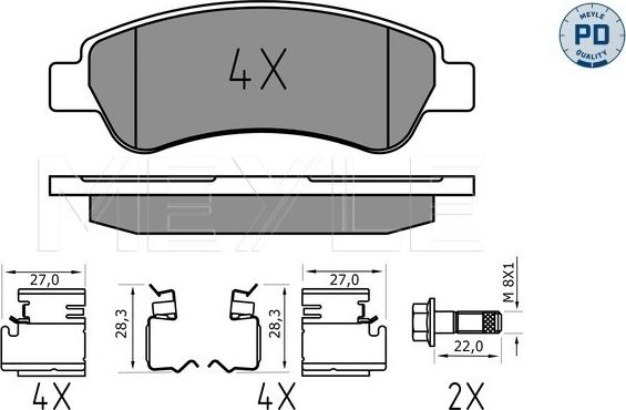 Meyle 025 244 6519/PD - Set placute frana,frana disc parts5.com