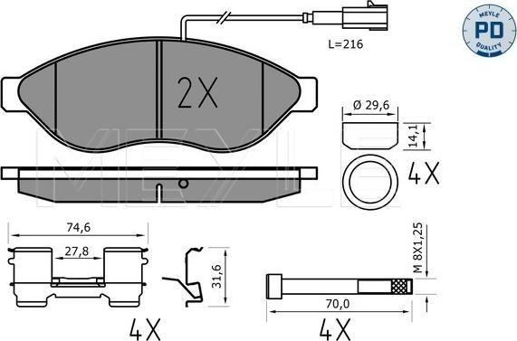 Meyle 025 244 6819-1/PD - Set placute frana,frana disc parts5.com