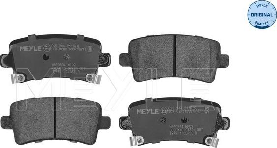 Meyle 025 244 2116/W - Set placute frana,frana disc parts5.com