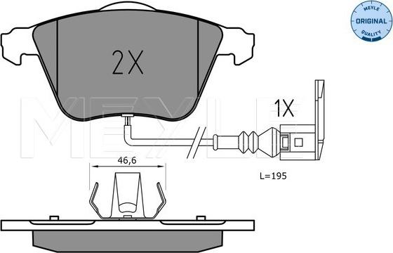 Meyle 025 240 2120 - Zestaw klocków hamulcowych, hamulce tarczowe parts5.com