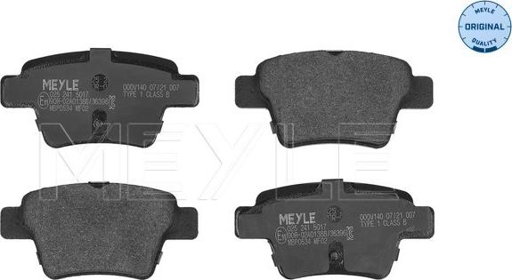 Meyle 025 241 5017 - Brake Pad Set, disc brake parts5.com