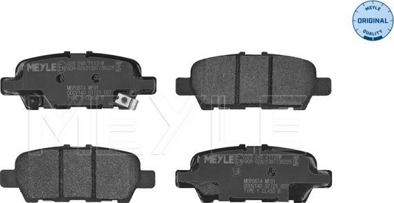 Meyle 025 248 7113/W - Bremsbelagsatz, Scheibenbremse parts5.com