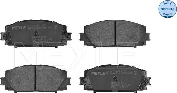 Meyle 025 243 4717 - Комплект спирачно феродо, дискови спирачки parts5.com