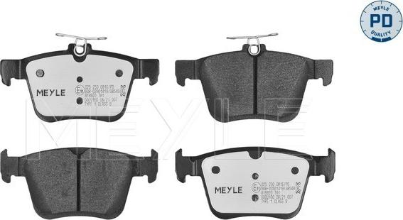 Meyle 025 250 0816/PD - Fren balata seti, diskli fren parts5.com