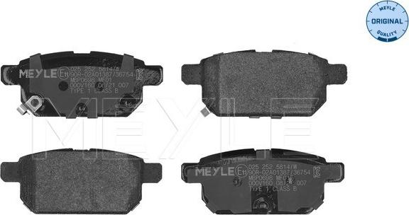 Meyle 025 252 5814/W - Zestaw klocków hamulcowych, hamulce tarczowe parts5.com