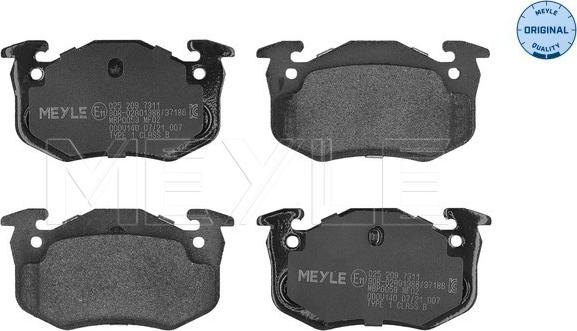 Meyle 025 209 7311 - Brake Pad Set, disc brake parts5.com