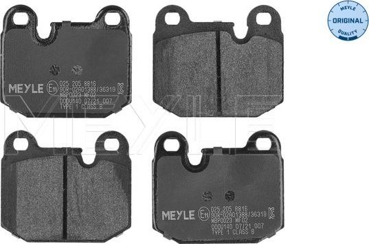 Meyle 025 205 8816 - Set placute frana,frana disc parts5.com