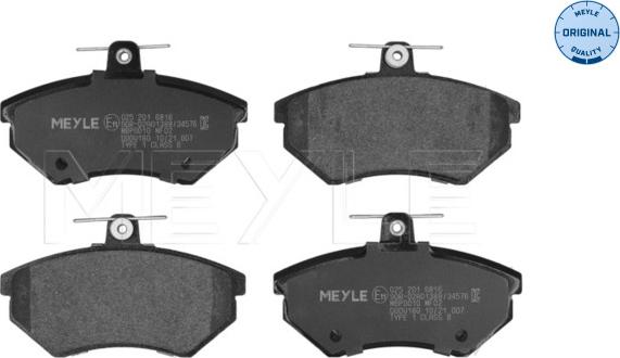 Meyle 025 201 6816 - Komplet pločica, disk-kočnica parts5.com