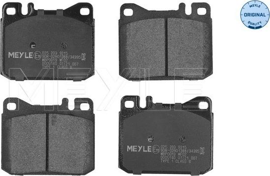 Meyle 025 203 9215 - Set placute frana,frana disc parts5.com