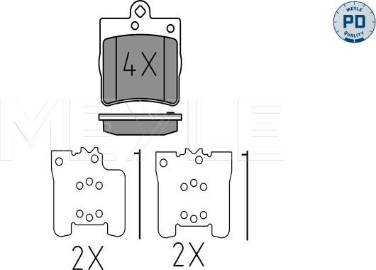 Meyle 025 219 1915/PD - Σετ τακάκια, δισκόφρενα parts5.com