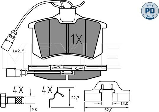 Meyle 025 235 5417/PD - Тормозные колодки, дисковые, комплект parts5.com