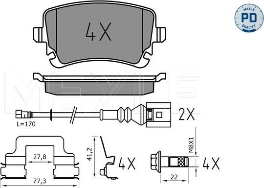 Meyle 025 233 2617-1/PD - Set placute frana,frana disc parts5.com