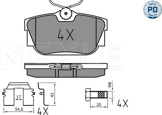 Meyle 025 232 2417/PD - Fékbetétkészlet, tárcsafék parts5.com