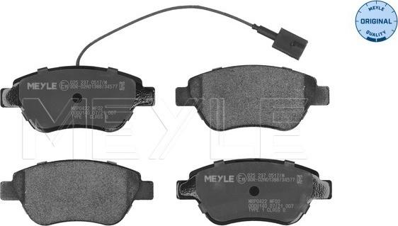 Meyle 025 237 0517/W - Set placute frana,frana disc parts5.com