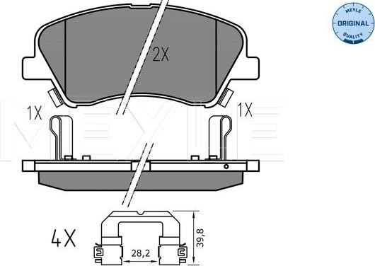 Meyle 025 222 2818 - Sada brzdových destiček, kotoučová brzda parts5.com