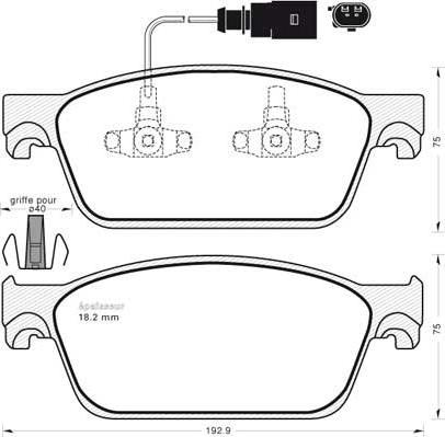 VW 7E0 698 151 D - Juego de pastillas de freno parts5.com