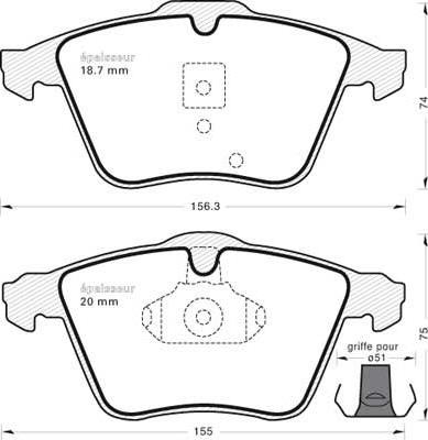 Jaguar C2D60996 - Komplet zavornih oblog, ploscne (kolutne) zavore parts5.com