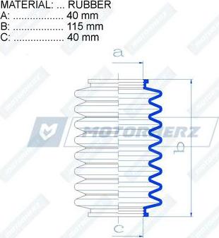 Motorherz RDZ0164MG - Körük, direksiyon parts5.com