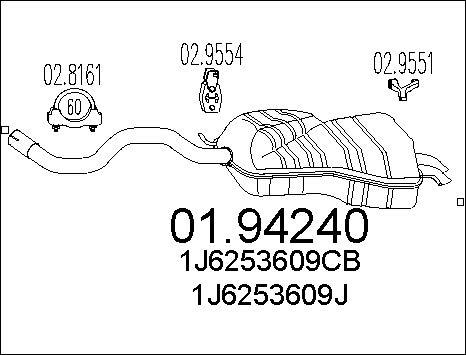 MTS 01.94240 - Toba esapament finala parts5.com