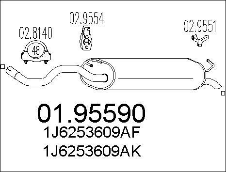 MTS 01.95590 - Toba esapament finala parts5.com