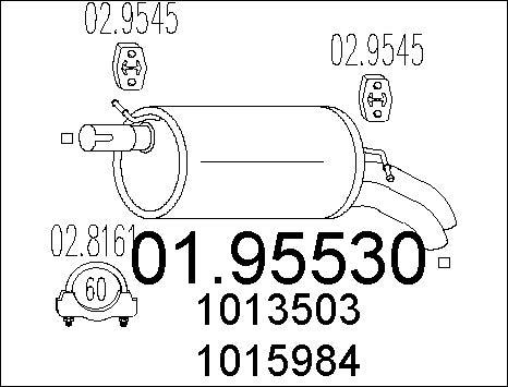 MTS 01.95530 - Silencieux arrière parts5.com