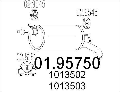 MTS 01.95750 - Silencieux arrière parts5.com