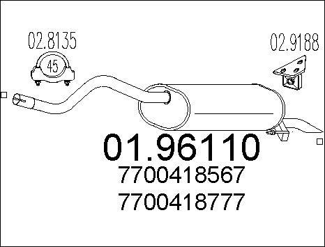 MTS 01.96110 - Koncový tlmič výfuku parts5.com