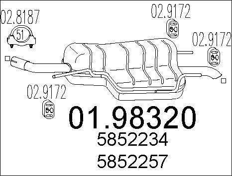 MTS 01.98320 - Toba esapament finala parts5.com