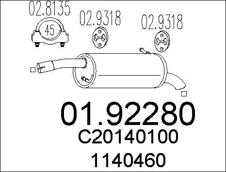 MTS 01.92280 - End Silencer parts5.com