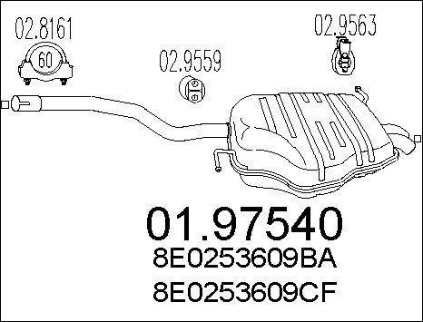 MTS 01.97540 - Silenciador posterior parts5.com