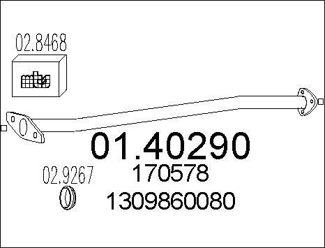 MTS 01.40290 - Exhaust Pipe parts5.com