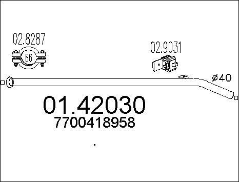 MTS 01.42030 - Izduvna cev parts5.com