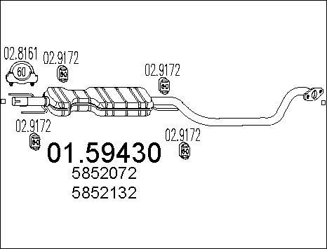 MTS 01.59430 - Srednji glusnik (izpusni lonec) parts5.com