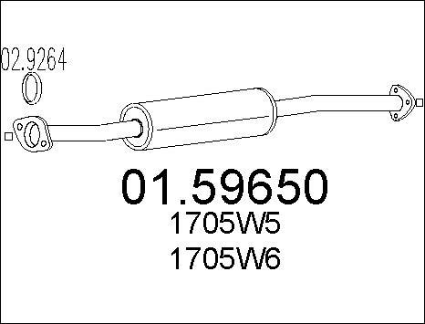 MTS 01.59650 - Srednji izduvni lonac parts5.com