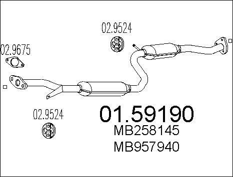 MTS 01.59190 - Srednji glusnik (izpusni lonec) parts5.com