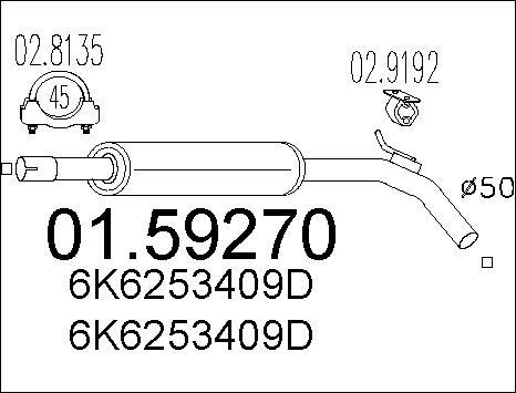 MTS 01.59270 - Srednji glusnik (izpusni lonec) parts5.com