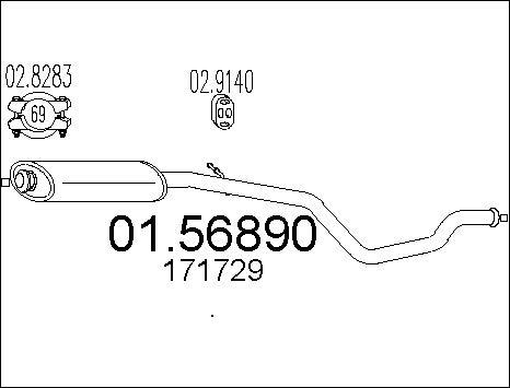 MTS 01.56890 - Tłumik środkowy parts5.com