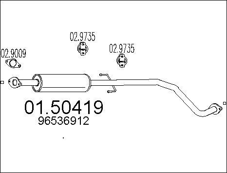 MTS 01.50419 - Srednji glusnik (izpusni lonec) parts5.com