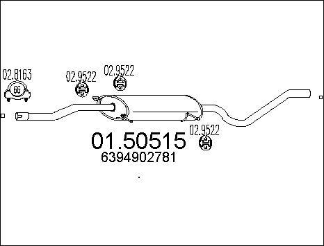 MTS 01.50515 - Střední tlumič výfuku parts5.com
