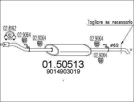 MTS 01.50513 - Toba esapamet intermediara parts5.com