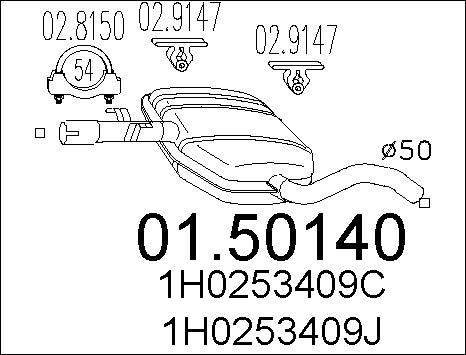 MTS 01.50140 - Toba esapamet intermediara parts5.com