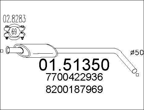 MTS 01.51350 - Middle Silencer parts5.com