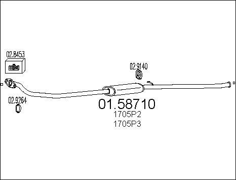 MTS 01.58710 - Srednji glusnik (izpusni lonec) parts5.com